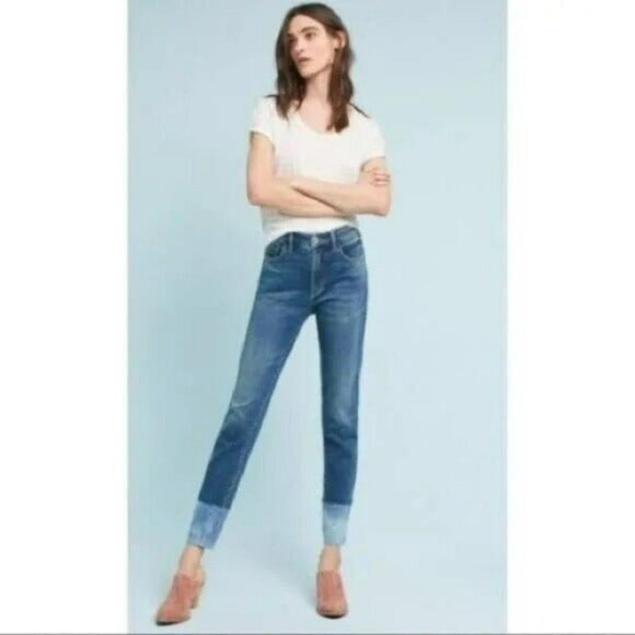 Pilcro Anthropologie High Waist Colorblock Skinny Jeans in 27 - Picture 1 of 8